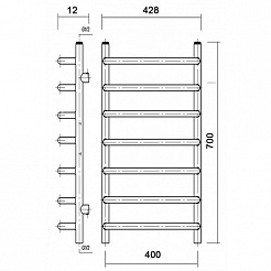 Domoterm Полотенцесушитель Стефано П7 400*700 АБР – фотография-3